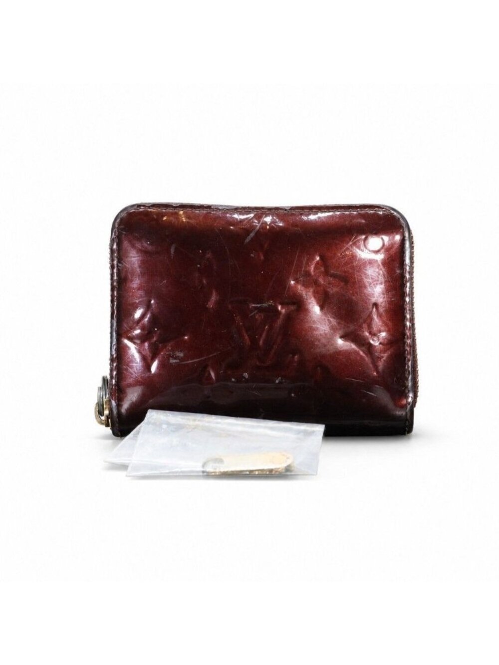 Louis Vuitton Monogram Vernis Mini Zippy Wallet Amarante Patent Leather
